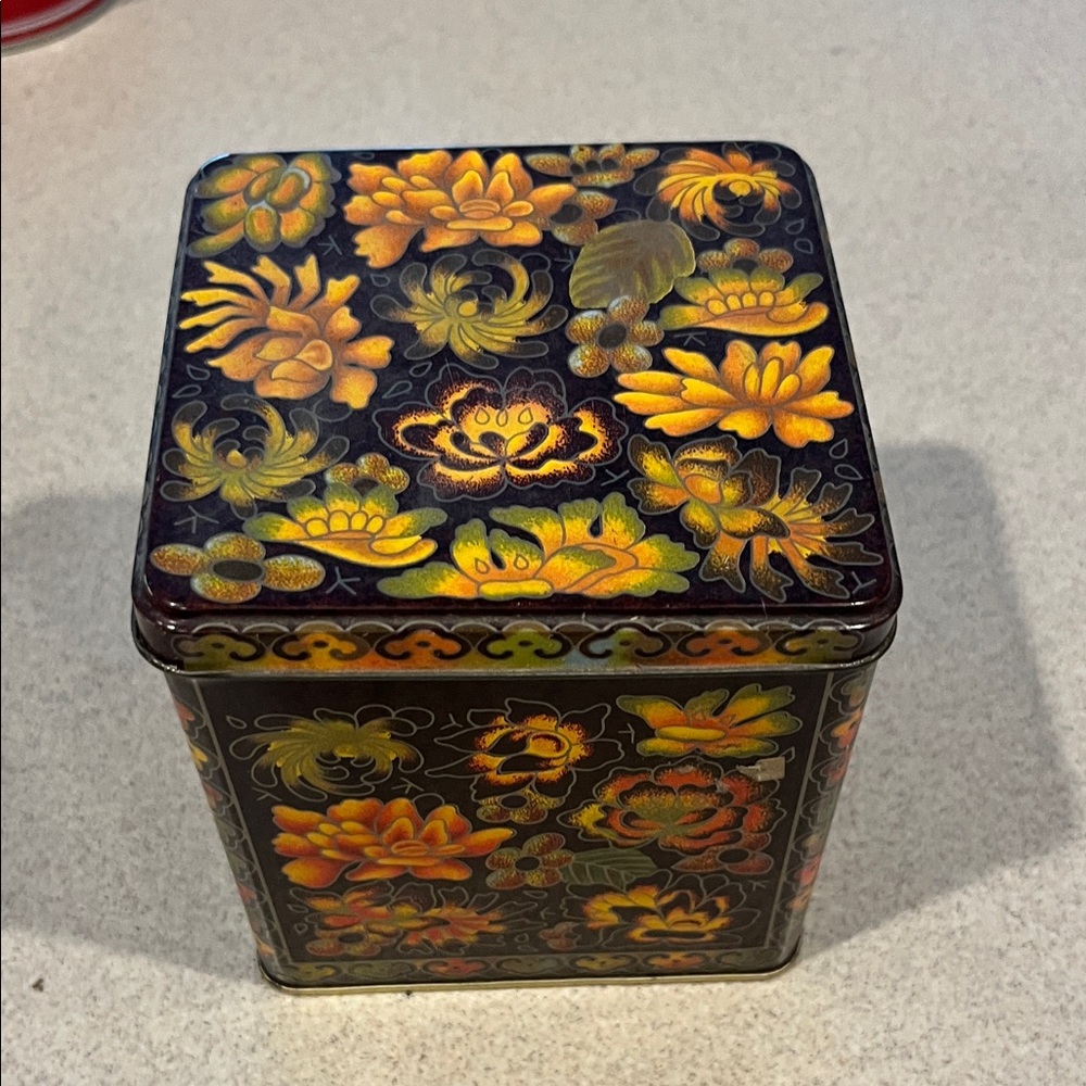 Floral Decorative Tin Box